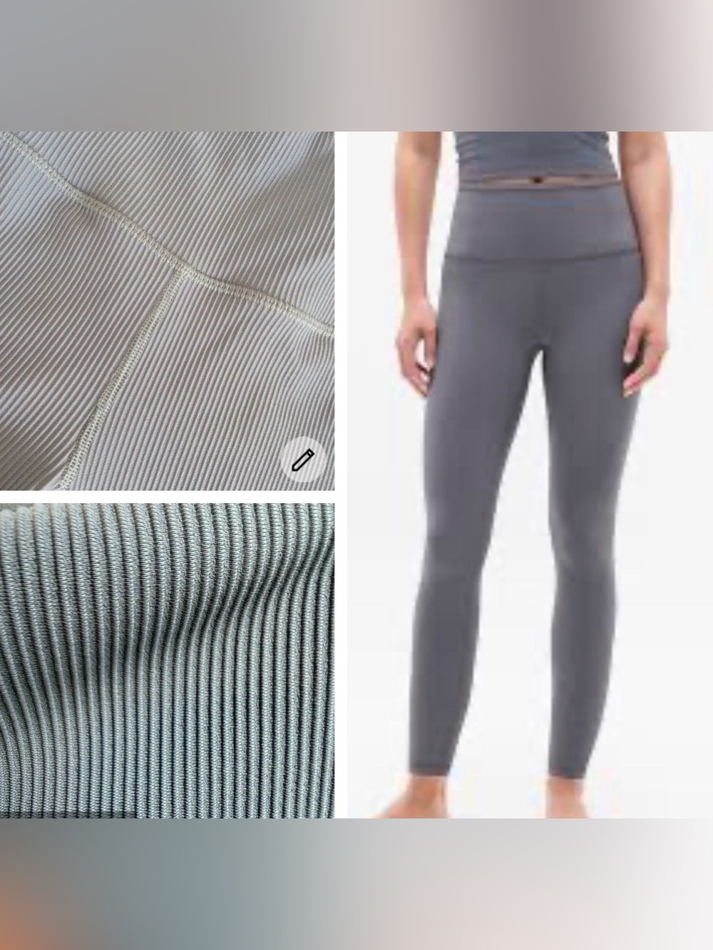 Athleta Elation Rib Tight Leggings in Slate Gray Size S